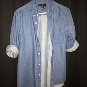 Forever21 mens blue denim shirt!!